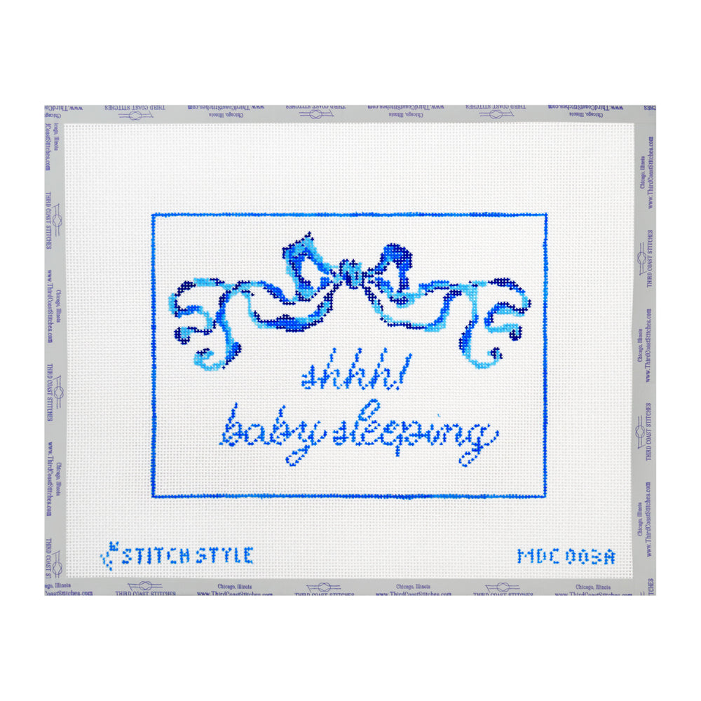 Blue Bow Baby Sleeping
