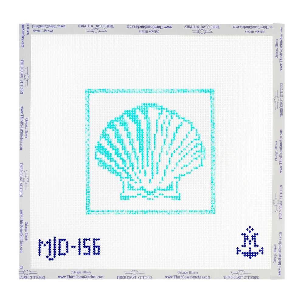 Blue Square Shells Blue Scallop Shell Square – Third Coast Stitches