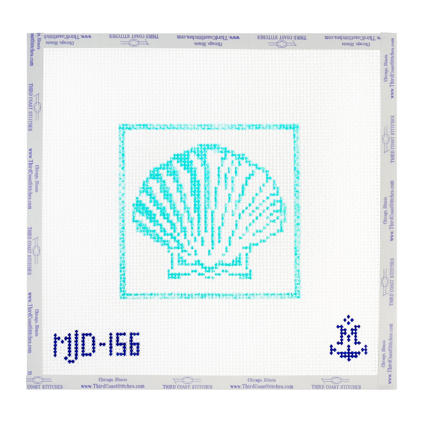Blue Scallop Shell Square