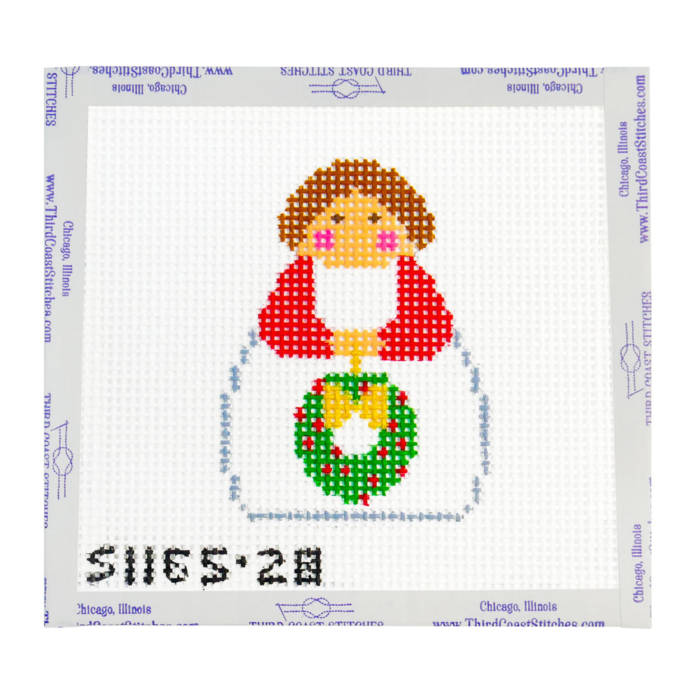 White Angel with Green Wreath