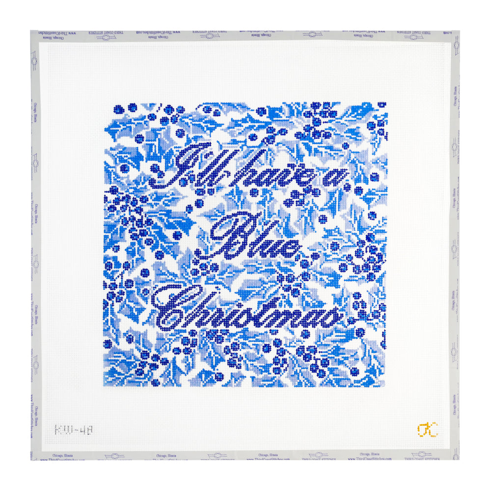 Blue Christmas Pillow