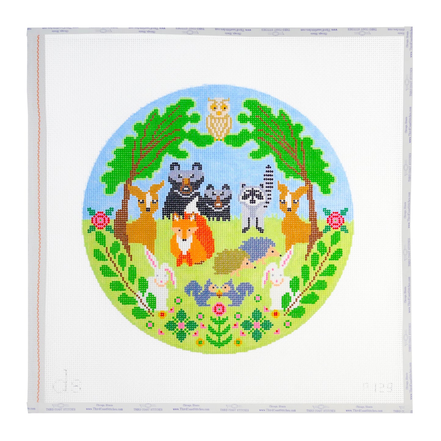 Woodland Animals Round Pillow