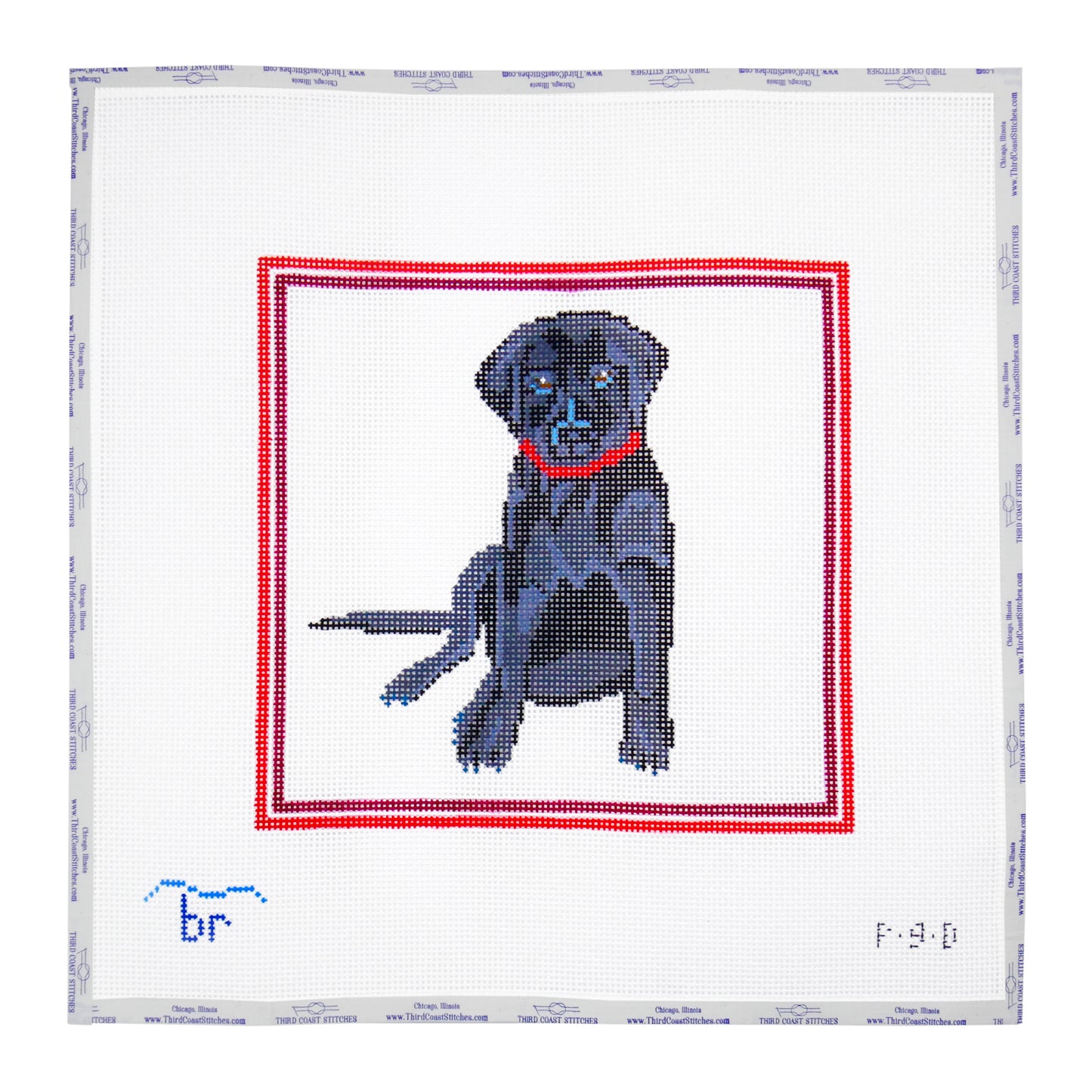 Black Lab with Red Border