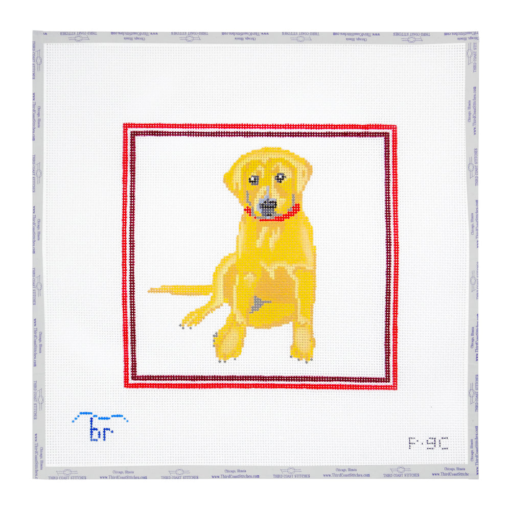 Yellow Lab with Red Border