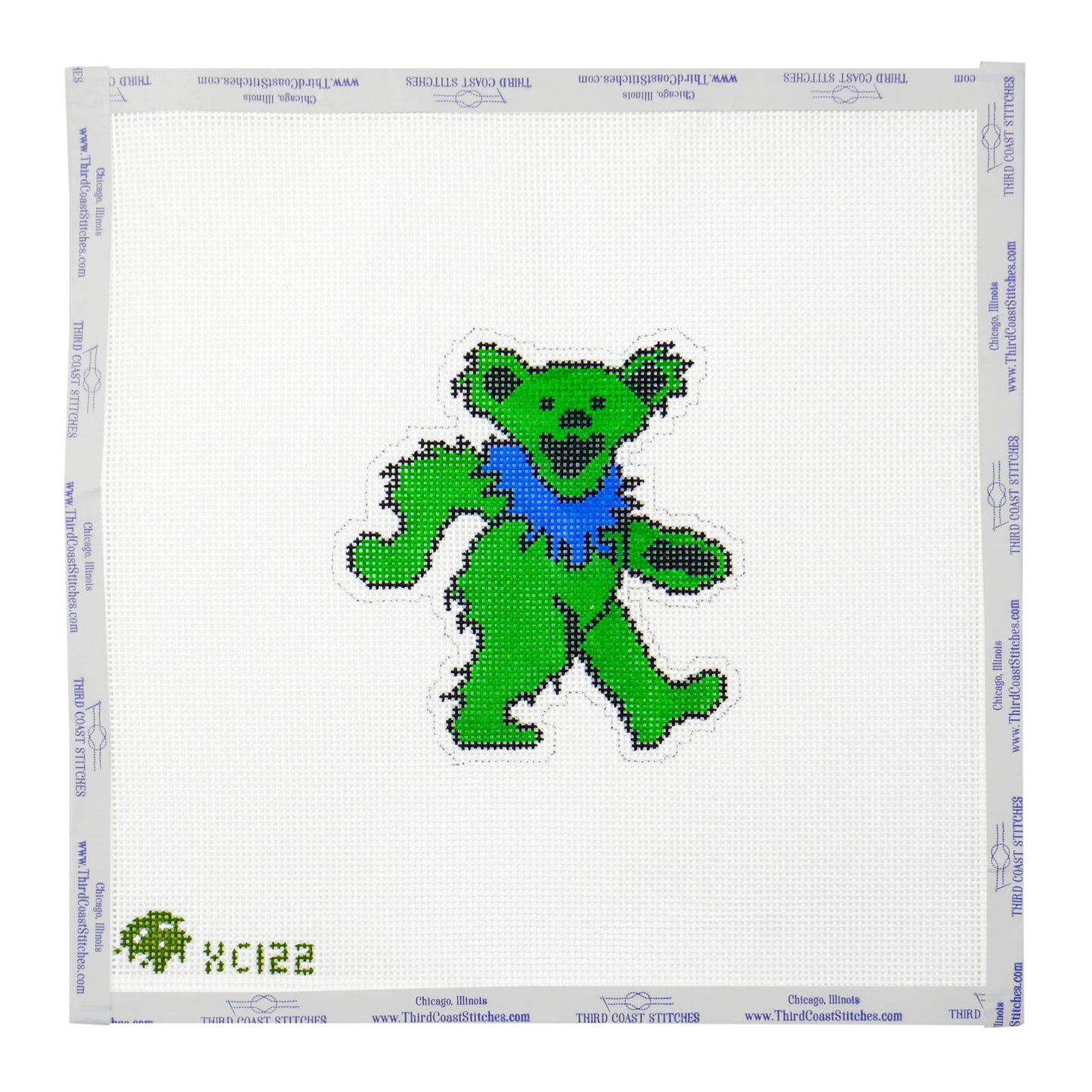 Grateful Dead Bear Outline: Green
