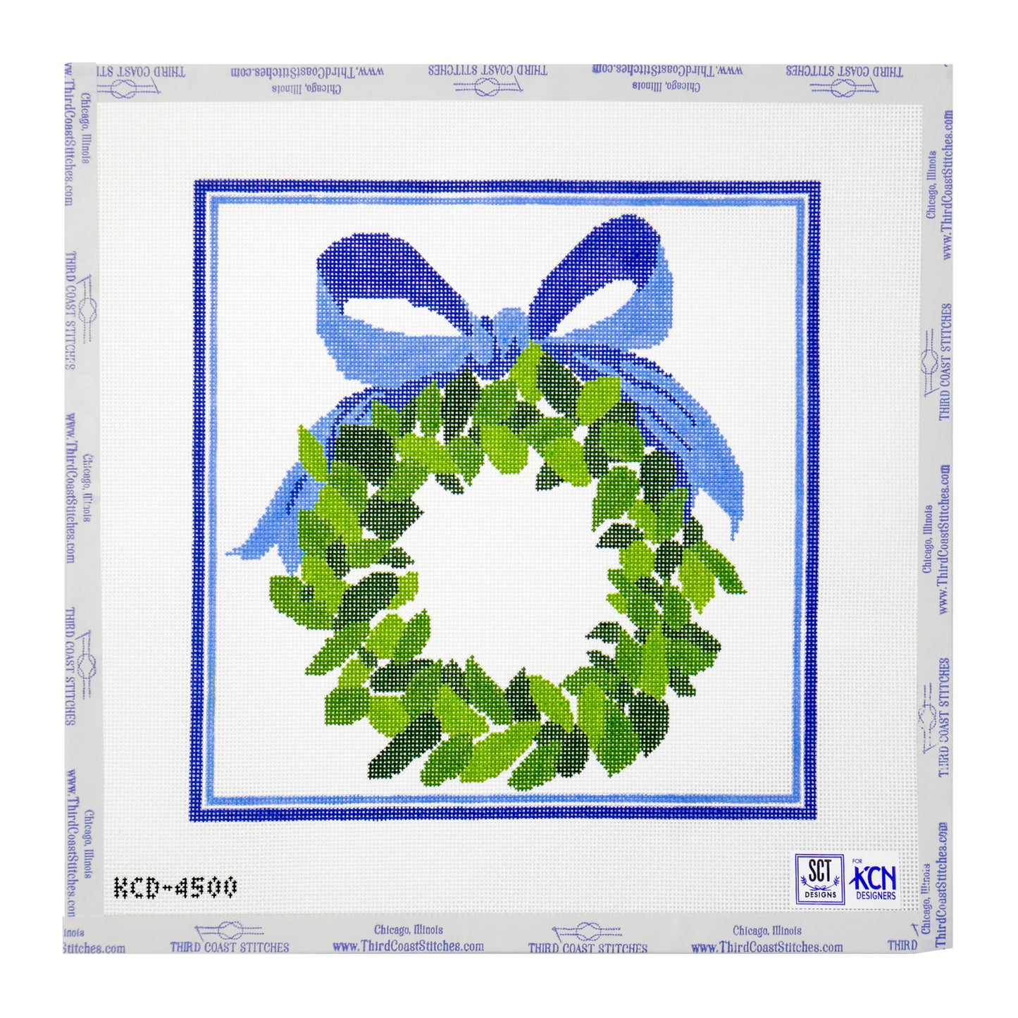 Large Wreath with Blue Bow