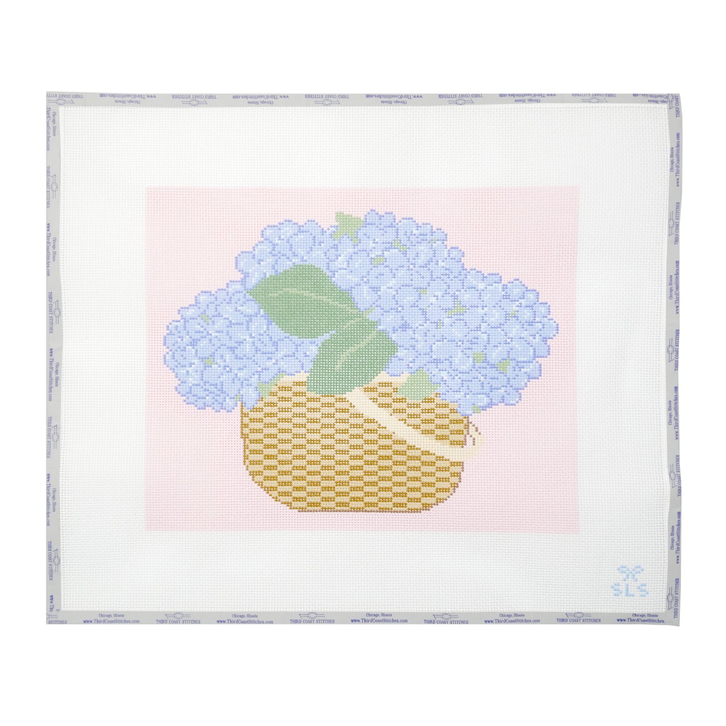 Hydrangea Garden Basket on Pink
