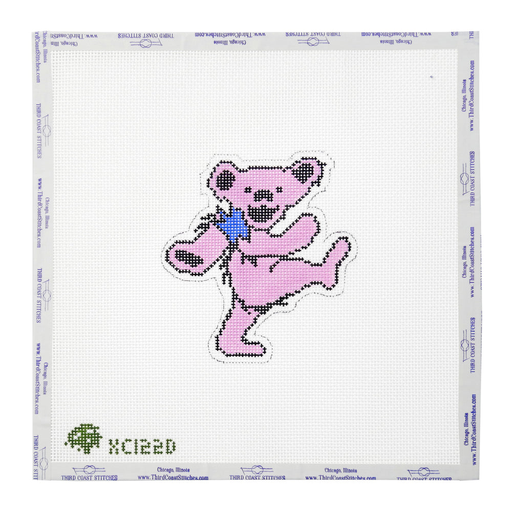 Grateful Dead Bear Outline: Pink