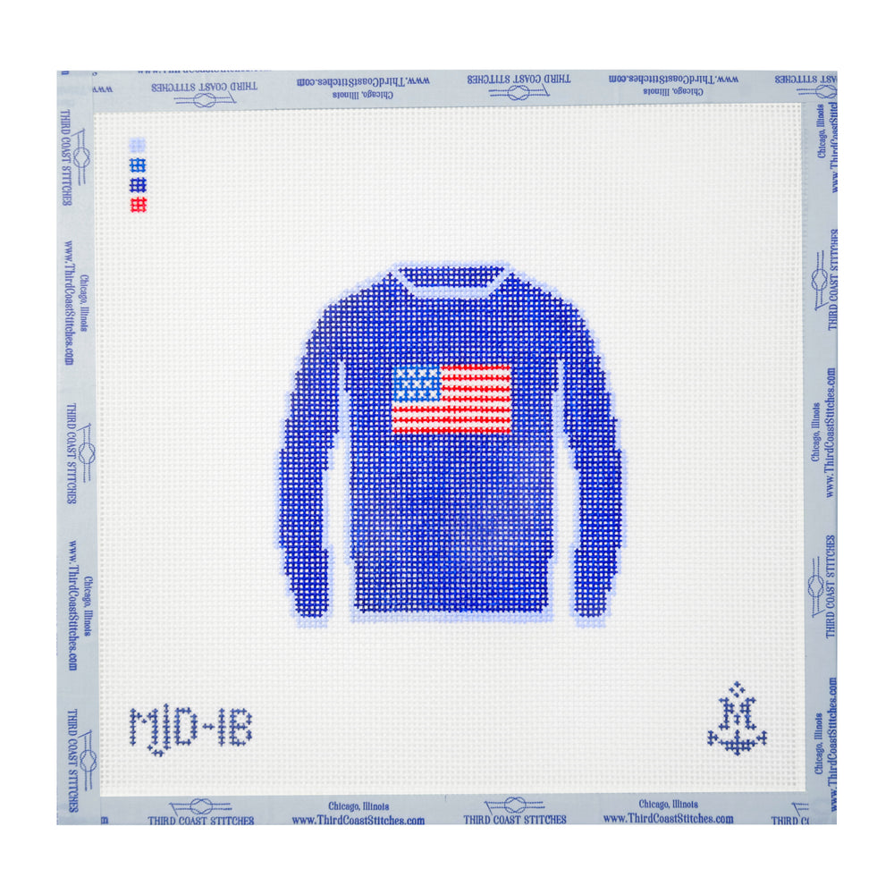 American Flag Sweater in Navy