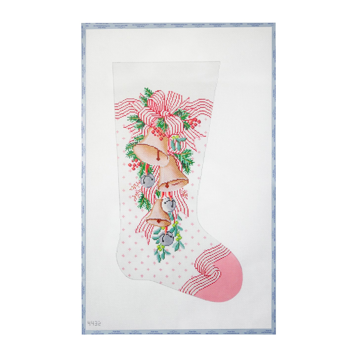 Pink Christmas Bells Stocking