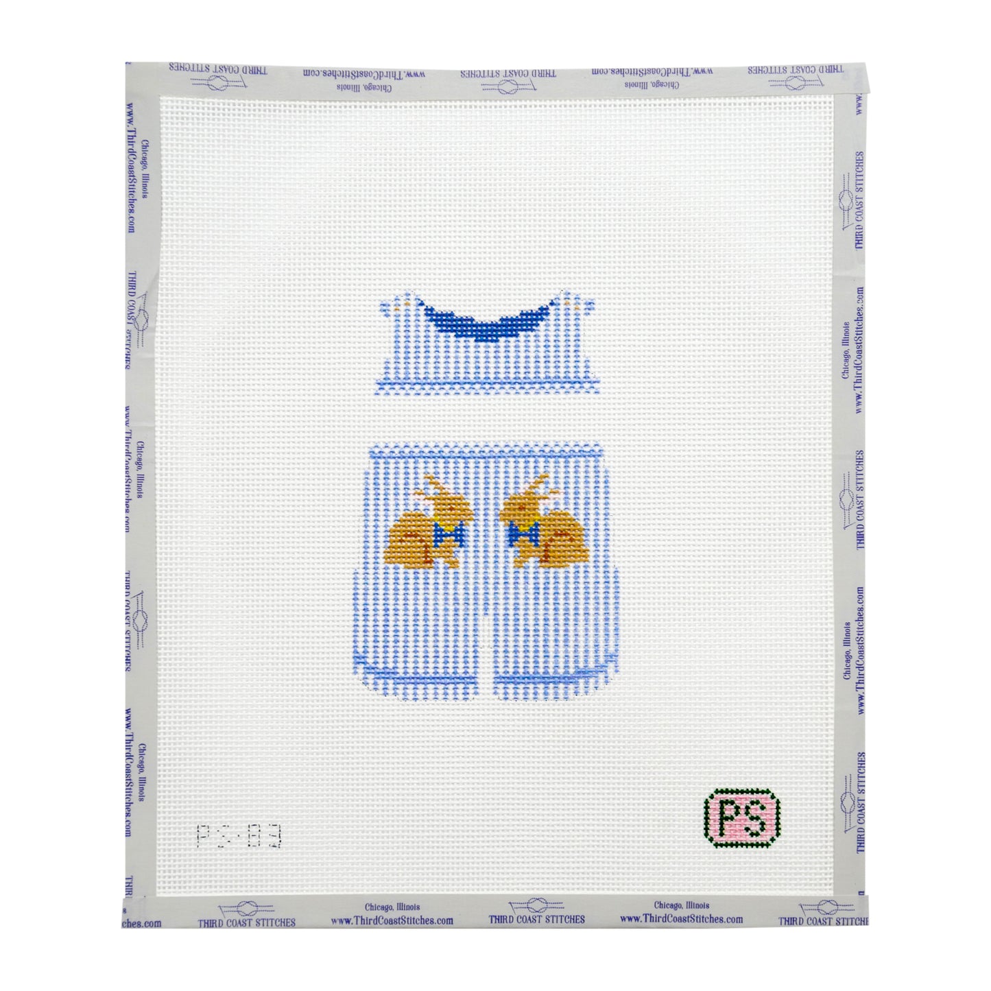 Striped Baby Boy Bubble with Bunnies