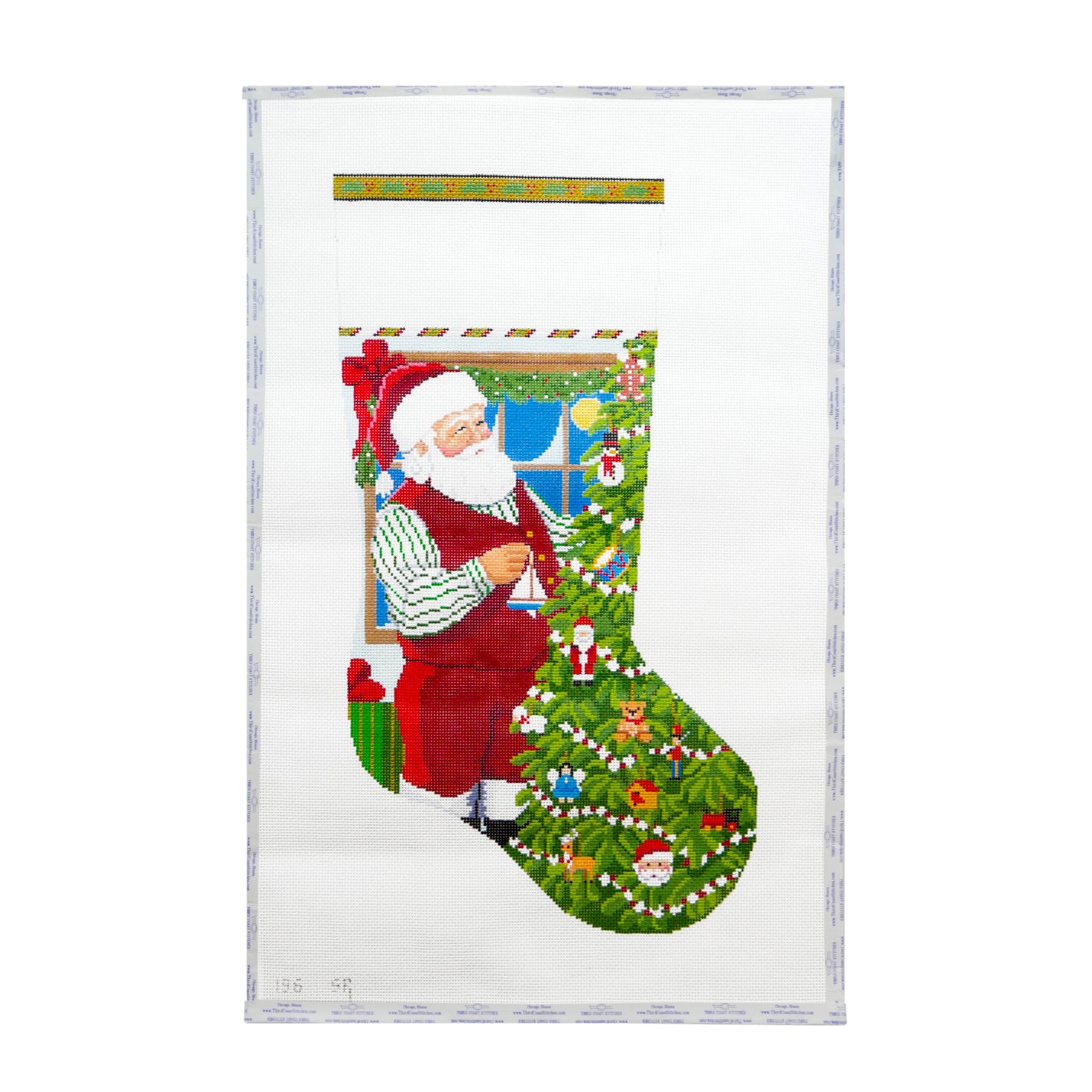 Santa with Sailboat Ornament Stocking