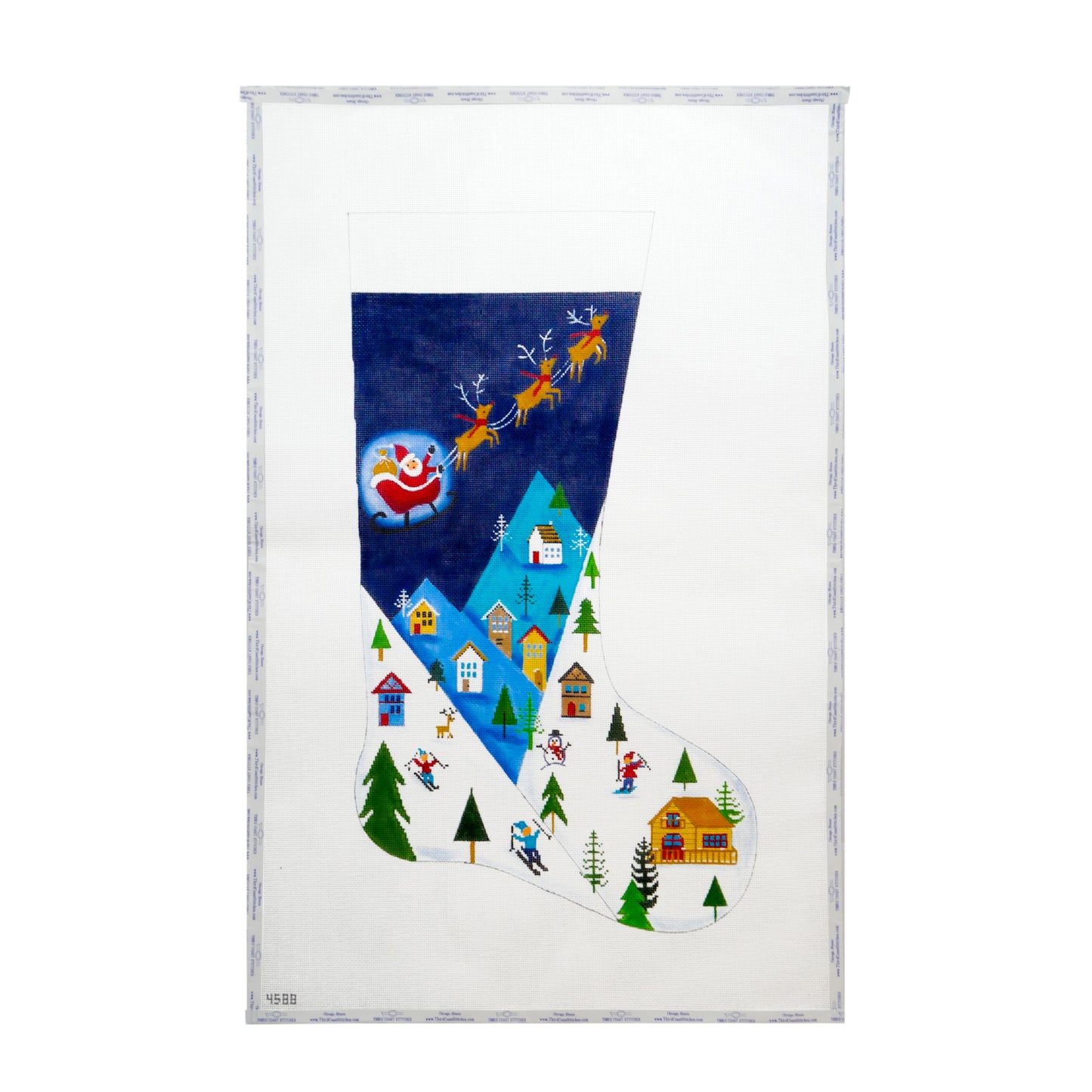 Ski Mountain Christmas Eve Stocking