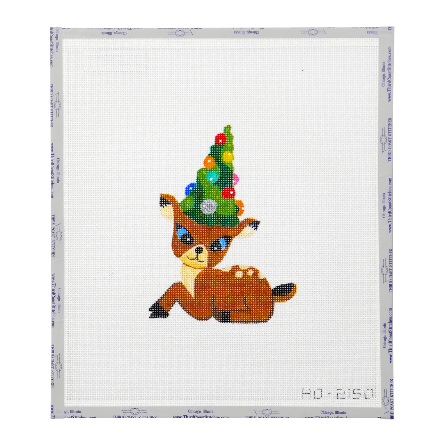 Reindeer Sitting with Christmas Tree Hat