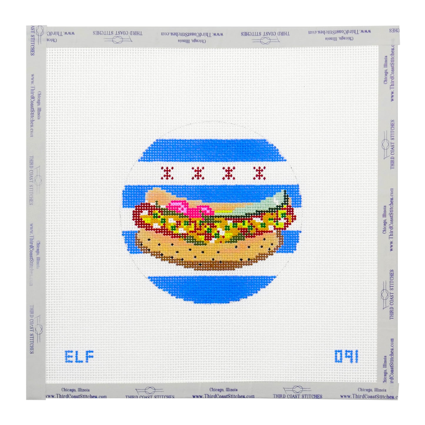 Chicago Flag Hotdog Round