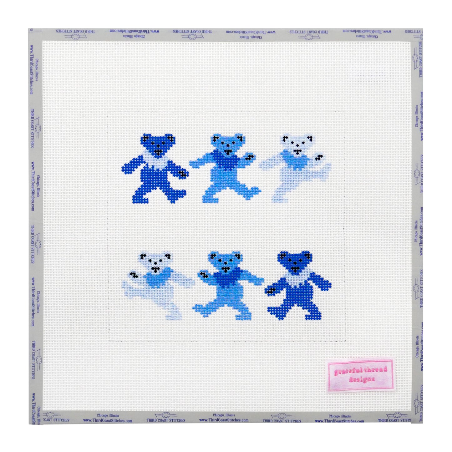 Dancing Bears Eyeglasses Case - Blue
