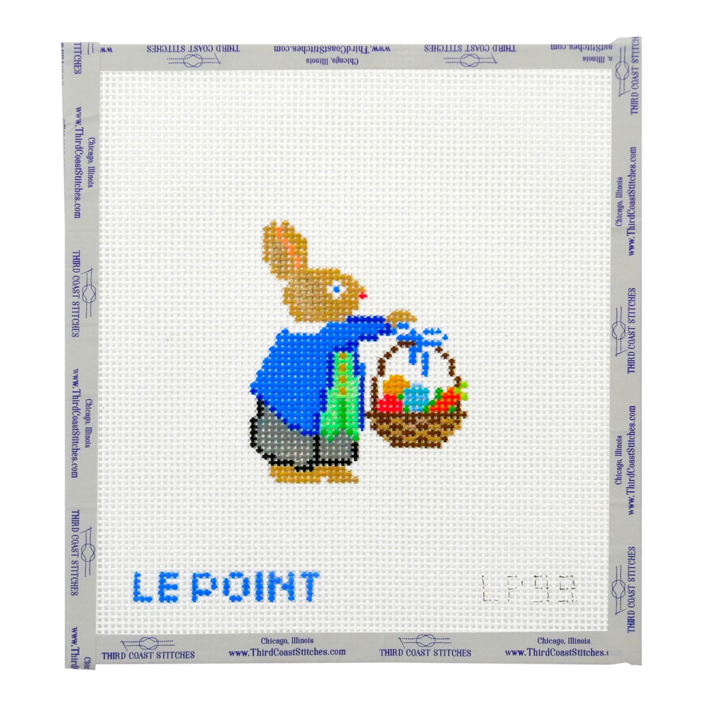 Blue Bunny with Easter Basket