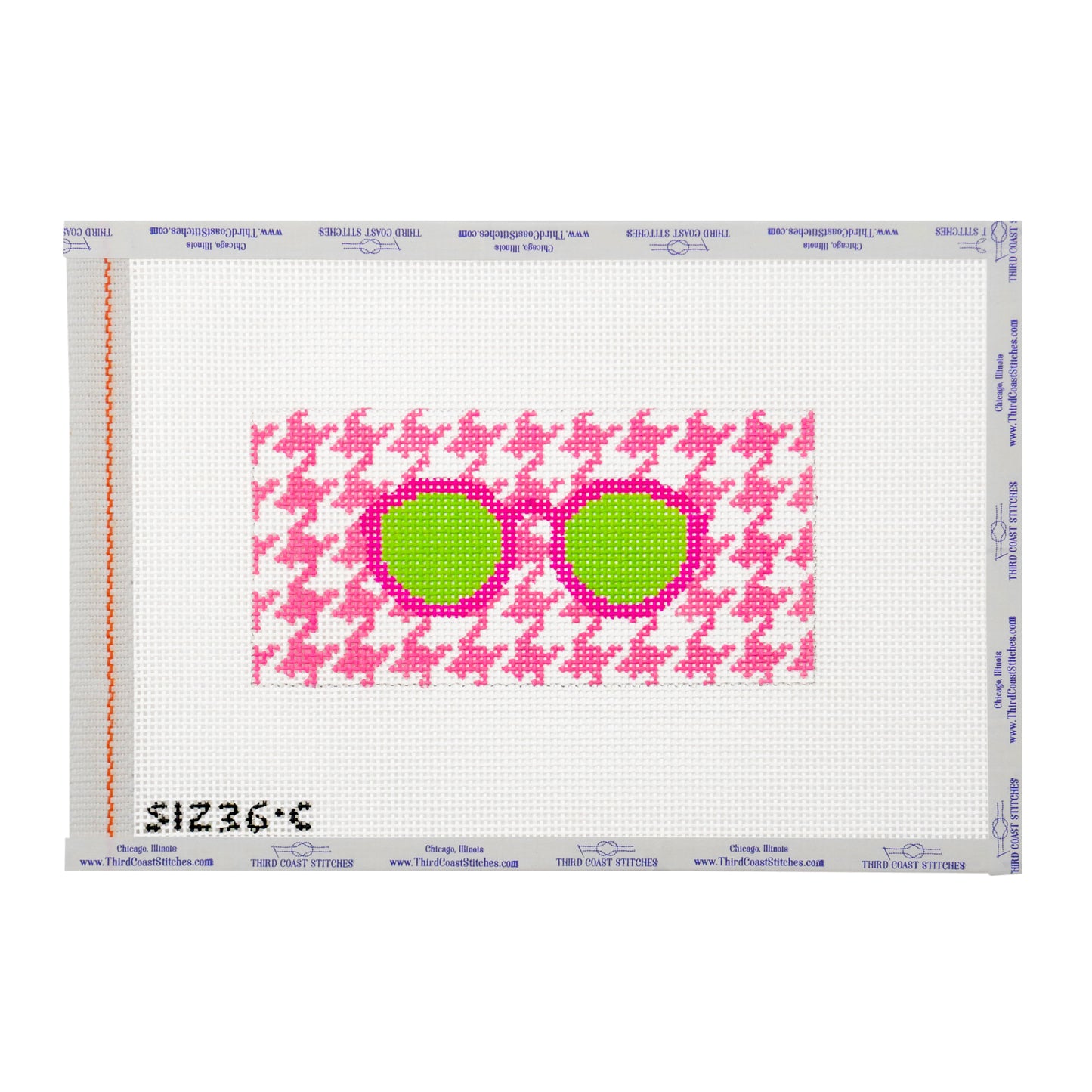 Sunglasses on Pink Herringbone Eyeglass Case
