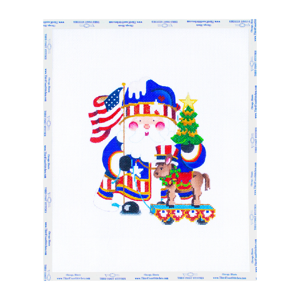 Patriotic Squatty Santa