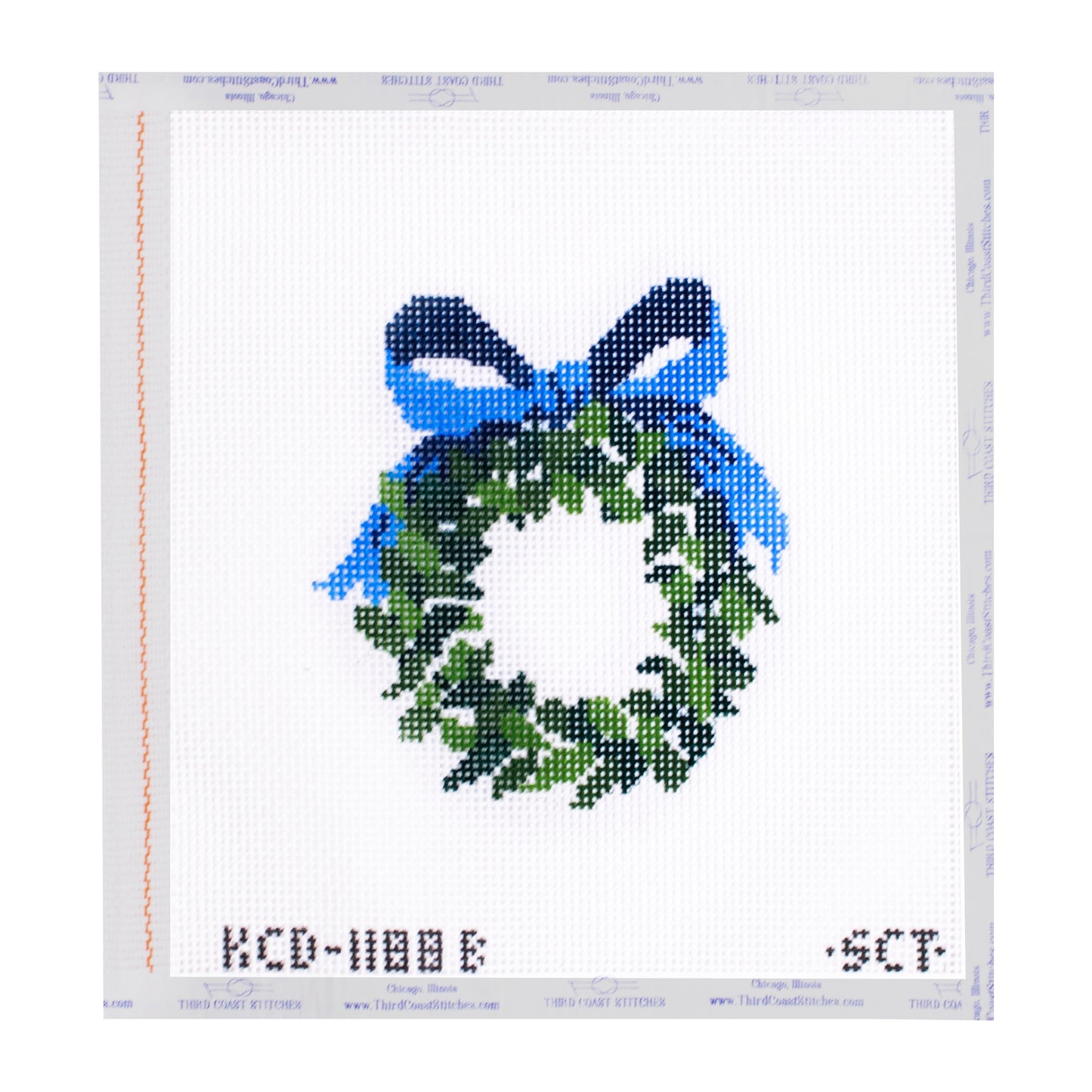 Monogramable Wreath: Blue Bow