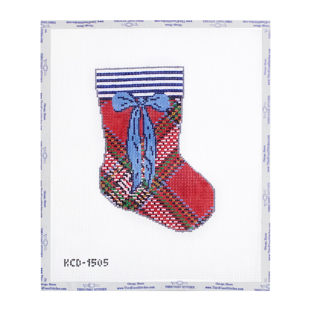 Red Tartan Mini Stocking with Bow