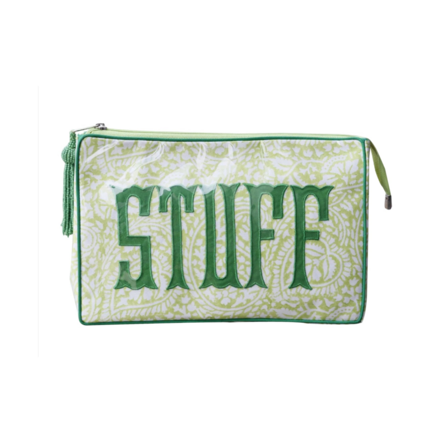 STUFF Green & White Cosmetic Bag