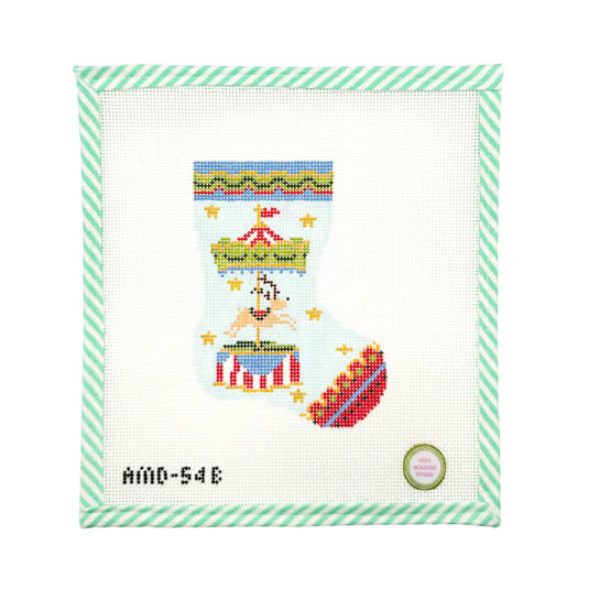 Blue Reindeer Carousel - Mini Stocking