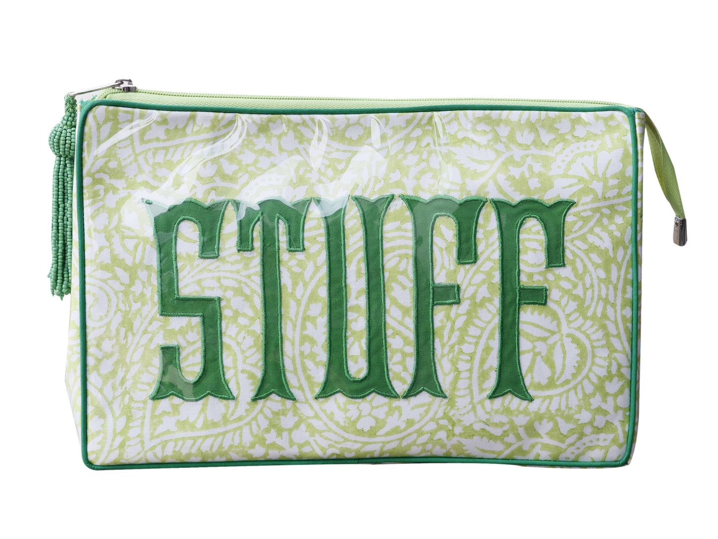 STUFF Green & White Cosmetic Bag