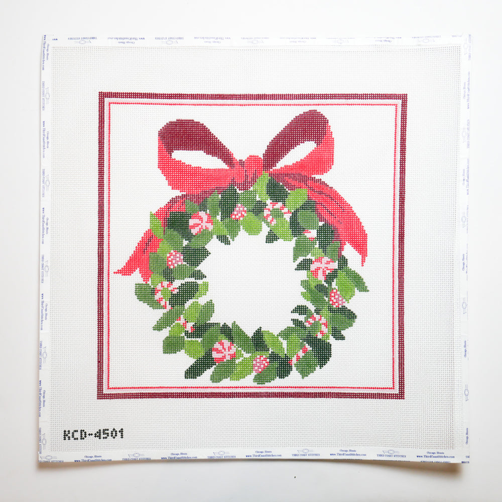 Large Green & Red Wreath with Bow