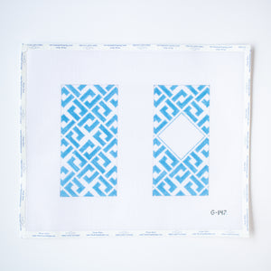Blue Interlocking Diamonds Glasses Case